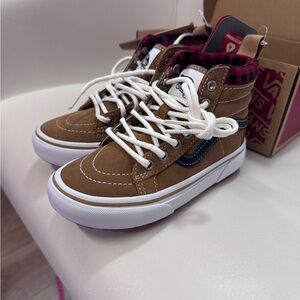 Vans Plaid Brown and Black Sk8-Hi MTE-1 Sneakers